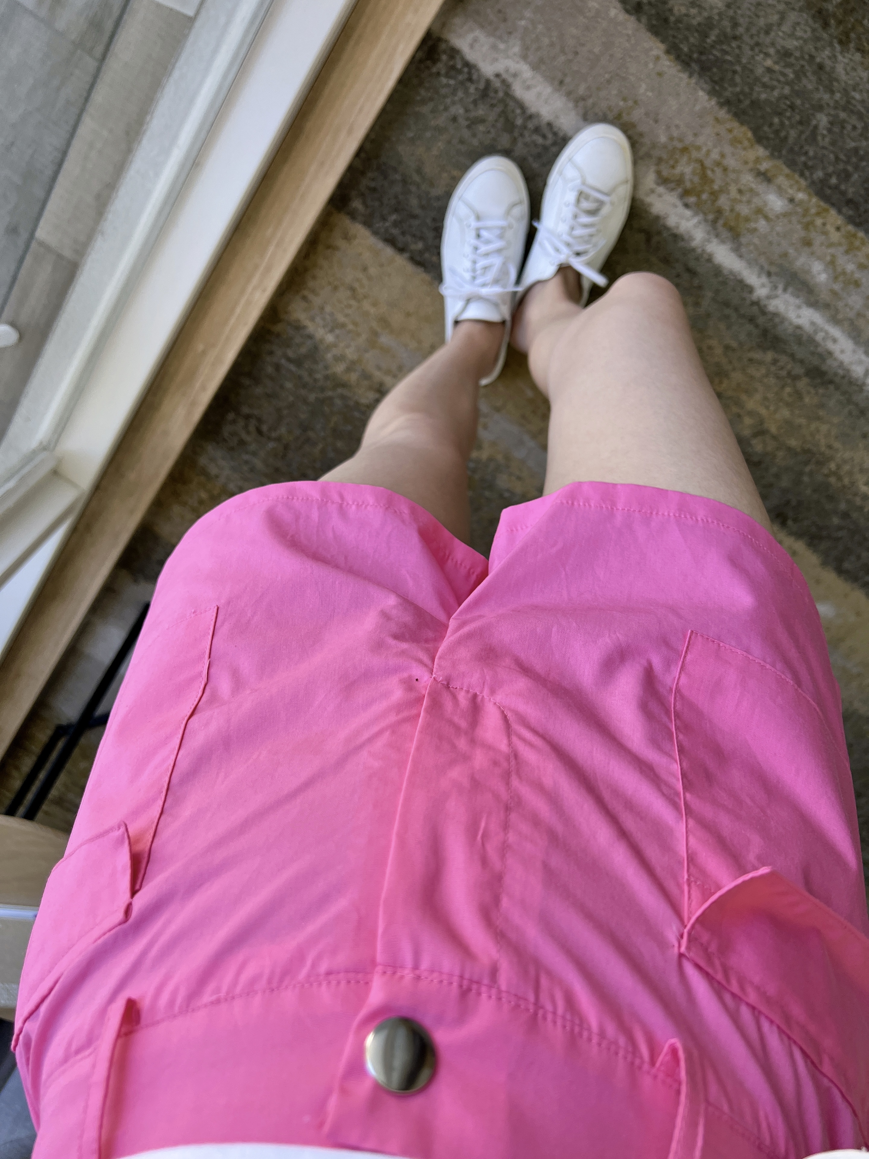 盛夏旅行設計櫃雙口袋小短褲(桃粉)