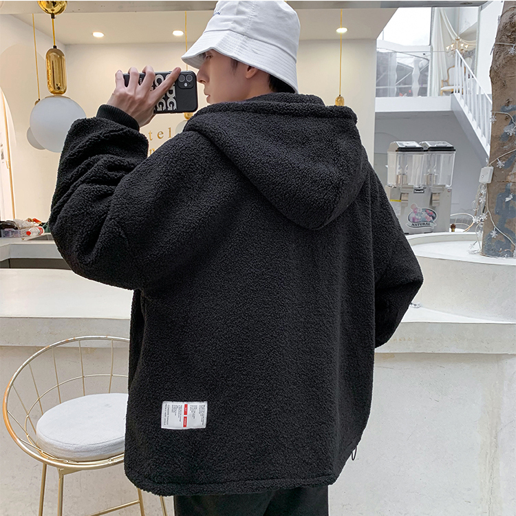 羊羔毛連帽外套 暖男穿搭