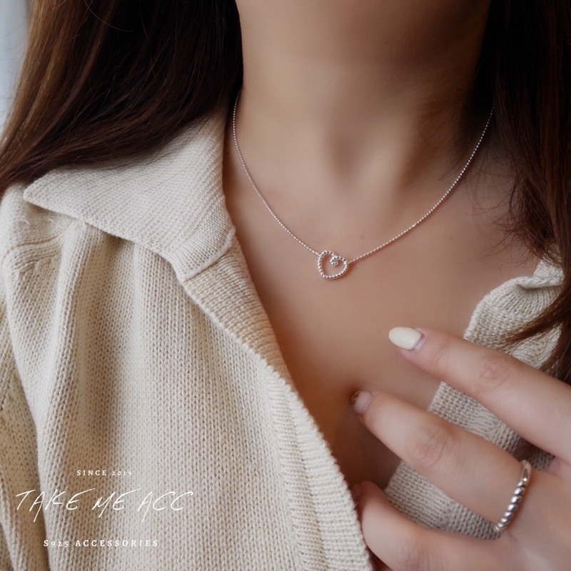 細版麻花愛心｜純銀項鍊