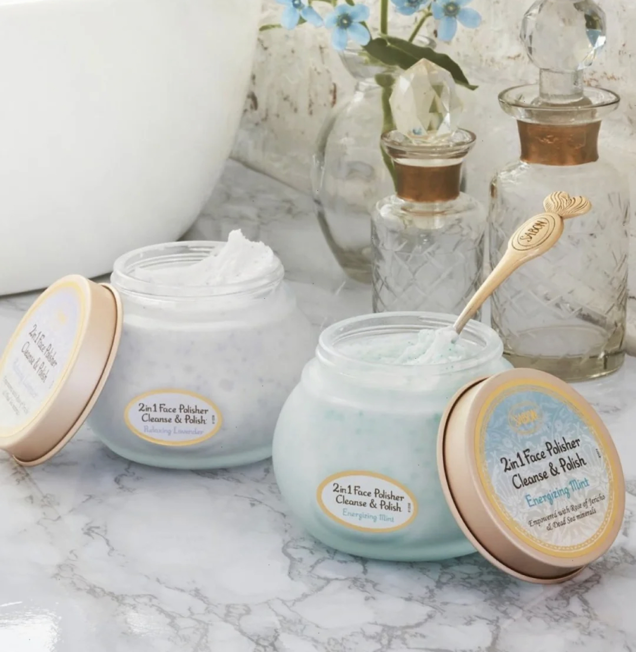 Sabon 清新瑩亮2合1 面部磨砂潔面霜 (薰衣草/薄荷）