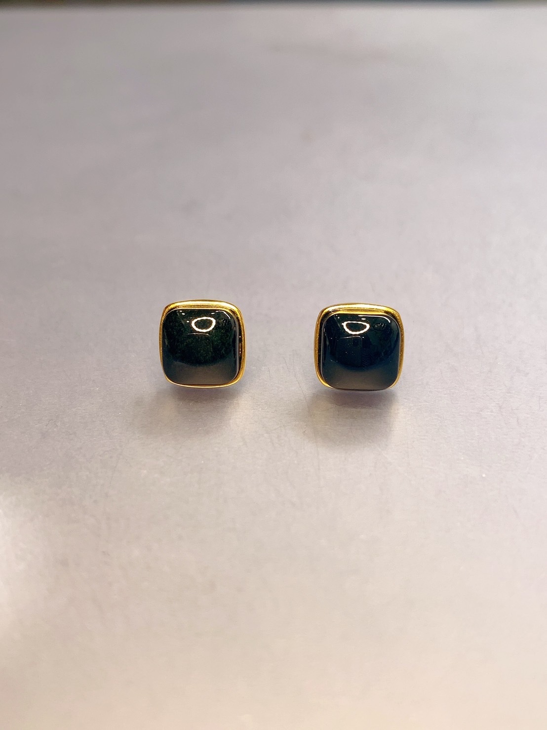 和田墨玉耳環 02丨黑方塊