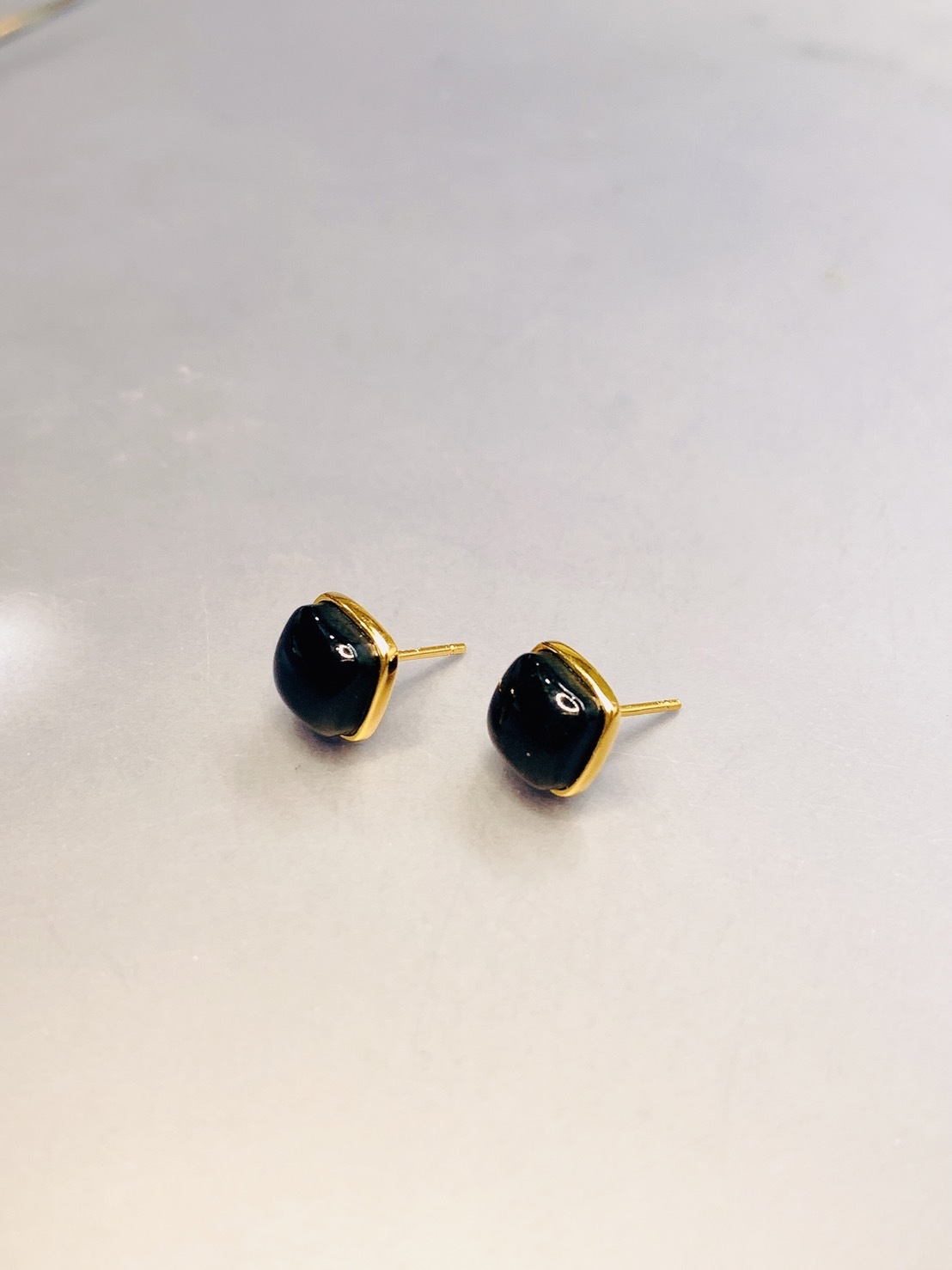 和田墨玉耳環 02丨黑方塊