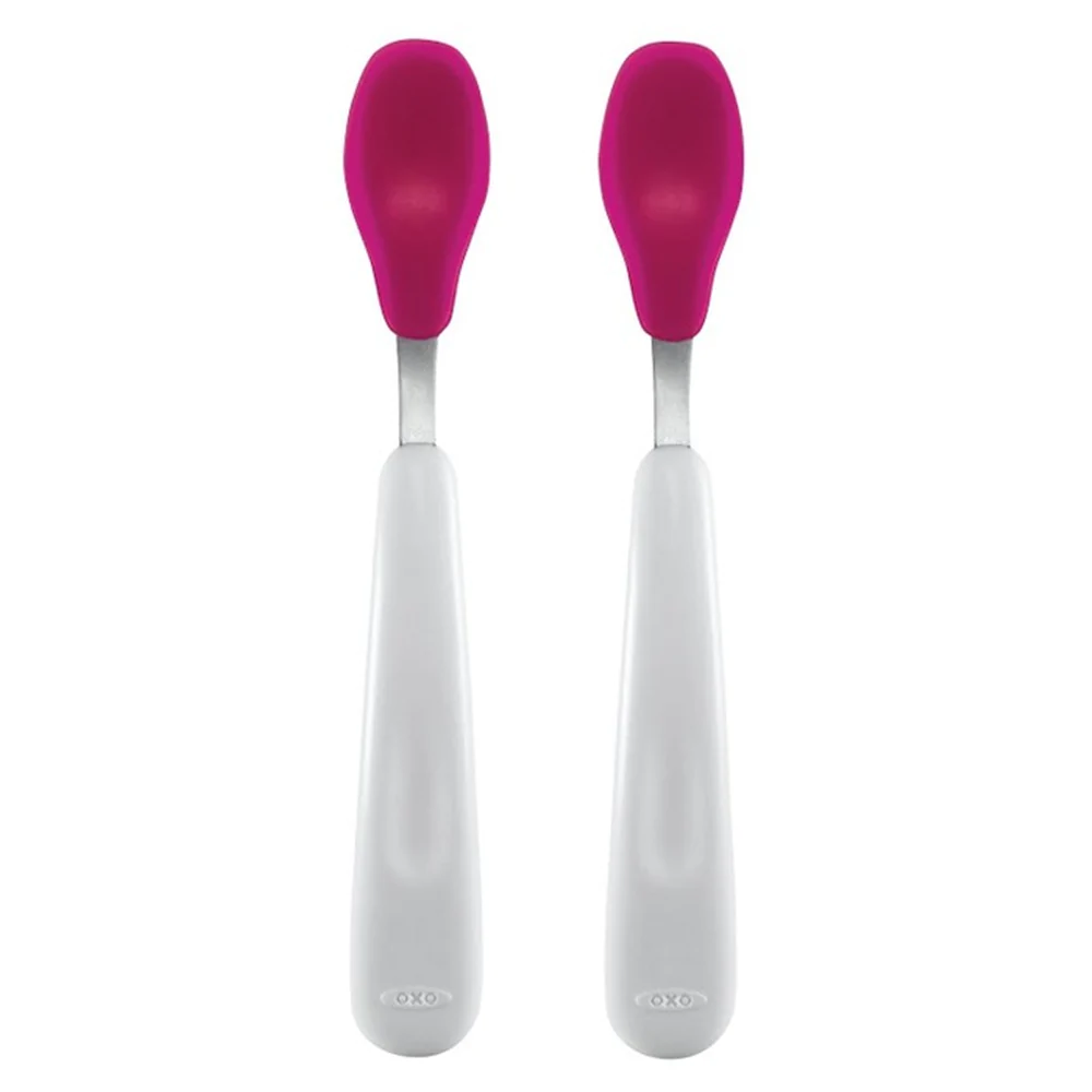 OXO TOT FEEDING SPOON SET - PINK