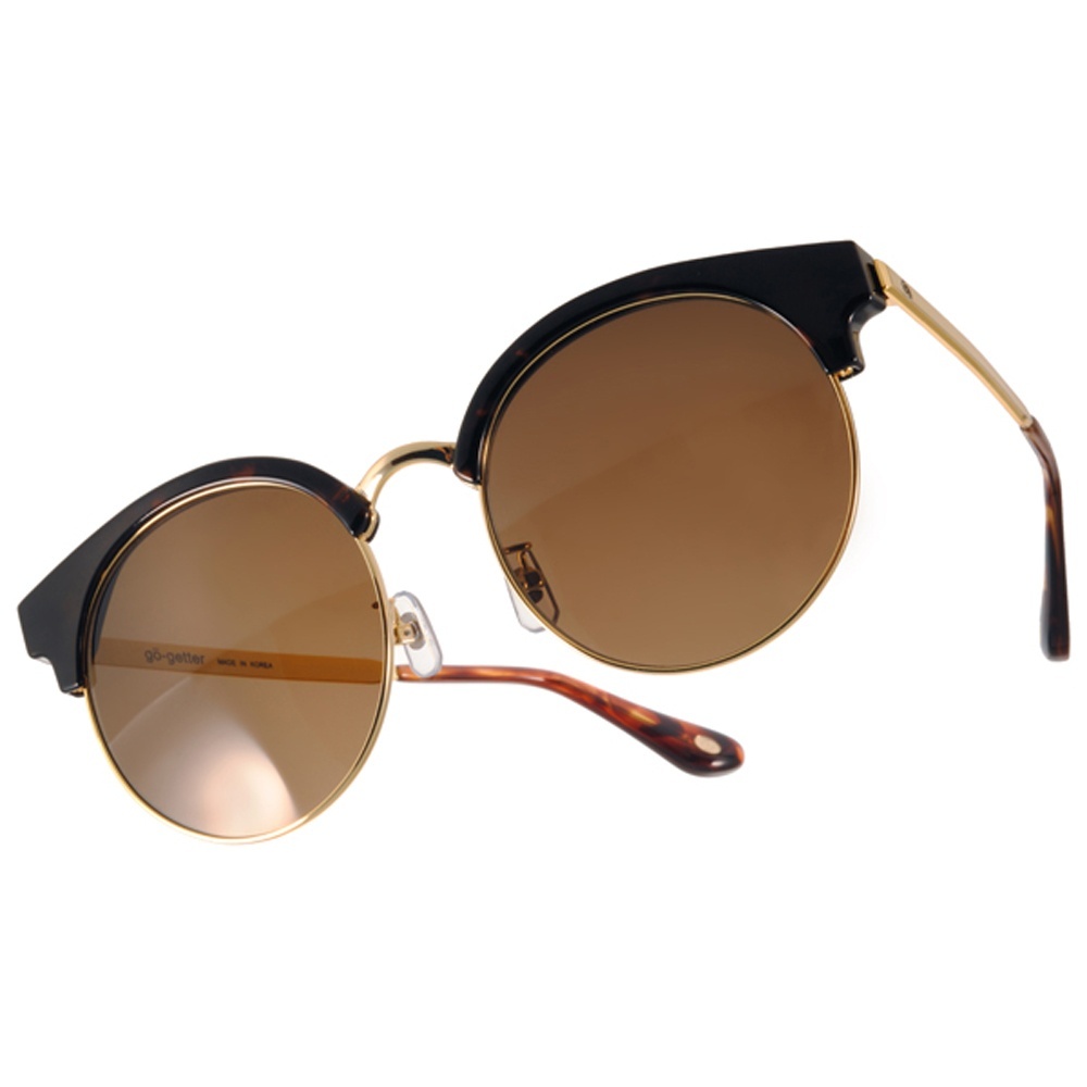 【Go-Getter】GS4005 C05 眉型圓框太陽眼鏡(水銀鏡面)