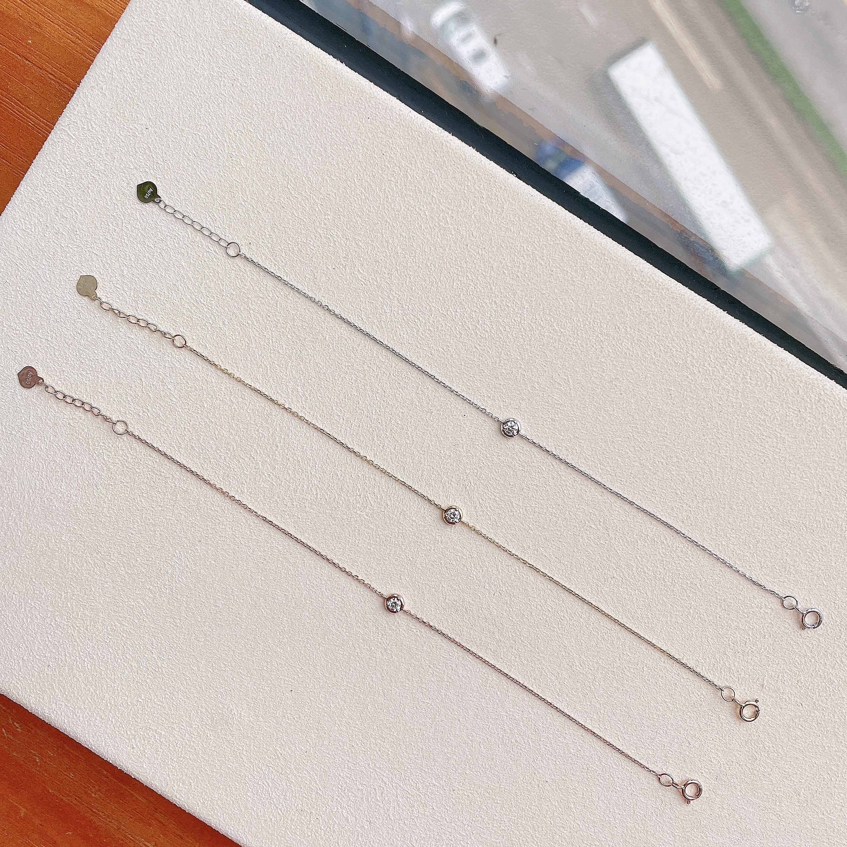 18K金泡泡鑽石手鏈 - 圓形