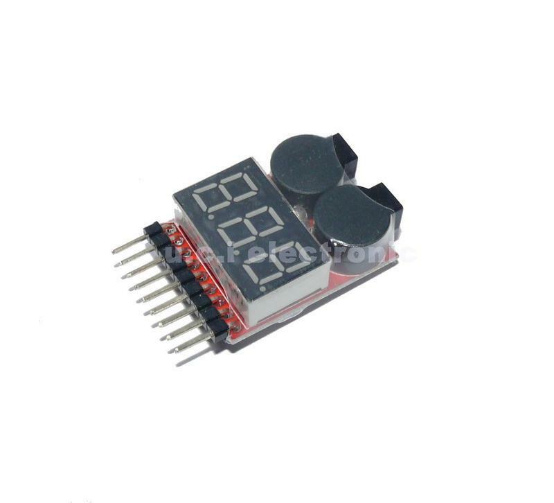 【UCI電子】(9-8) 支援 1-8S航模鋰電池 低電壓警報器 電量 顯示器+低壓(可自行調整)警報器 測電器