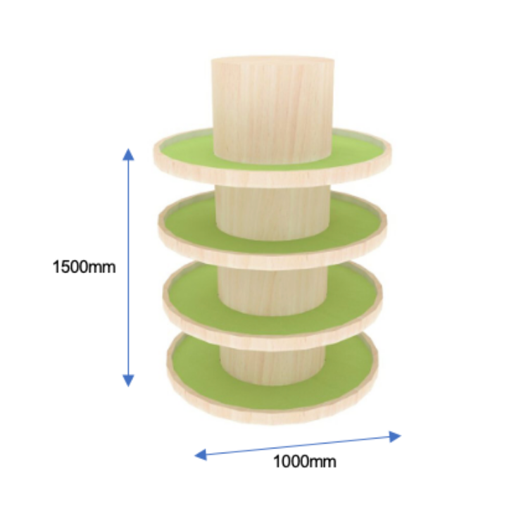Pillar Wrap Donut Shelf 4 Tier, Explorer Series