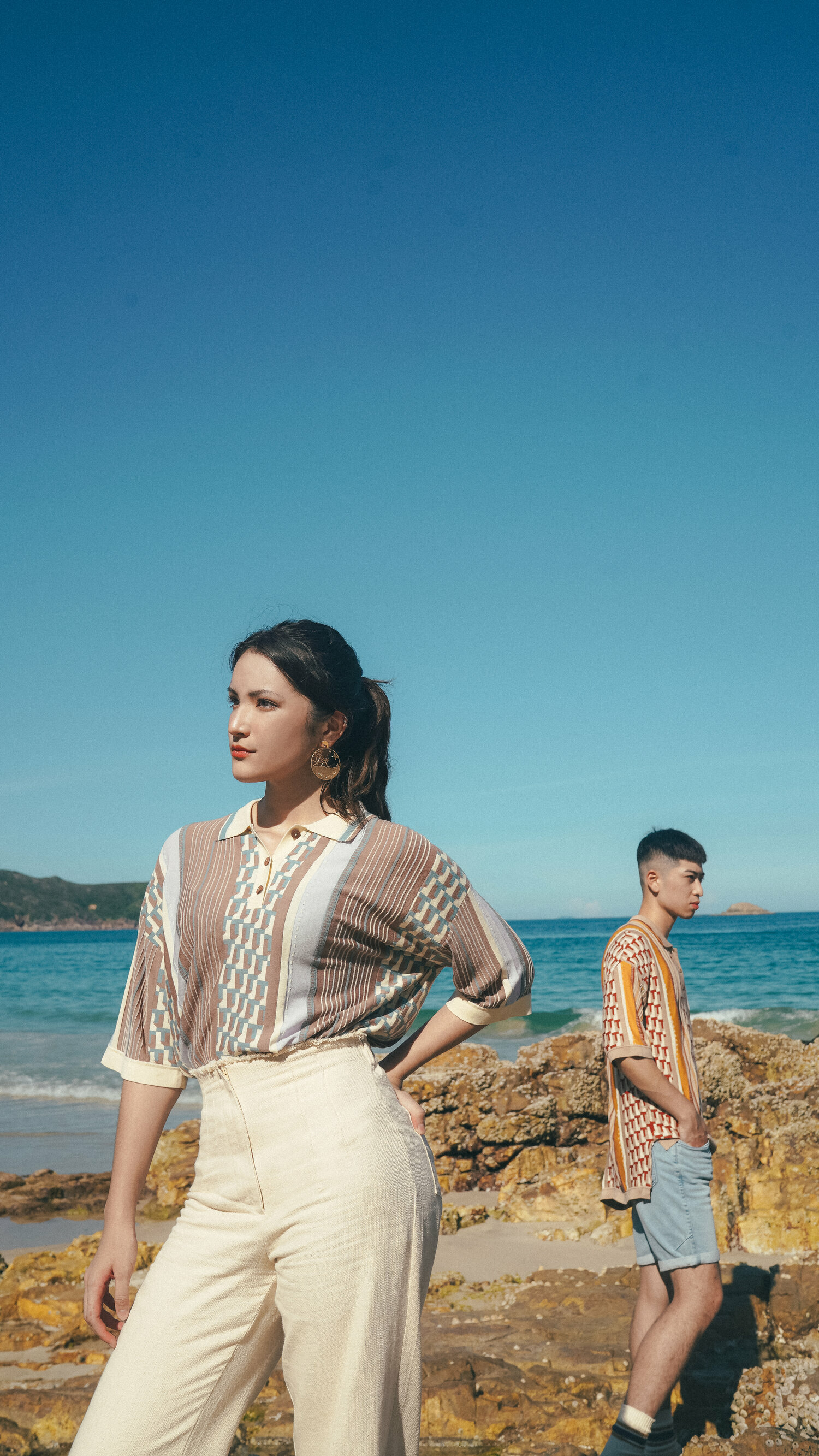 【Just Africa】Unisex 針織Polo衫 - 海洋藍色