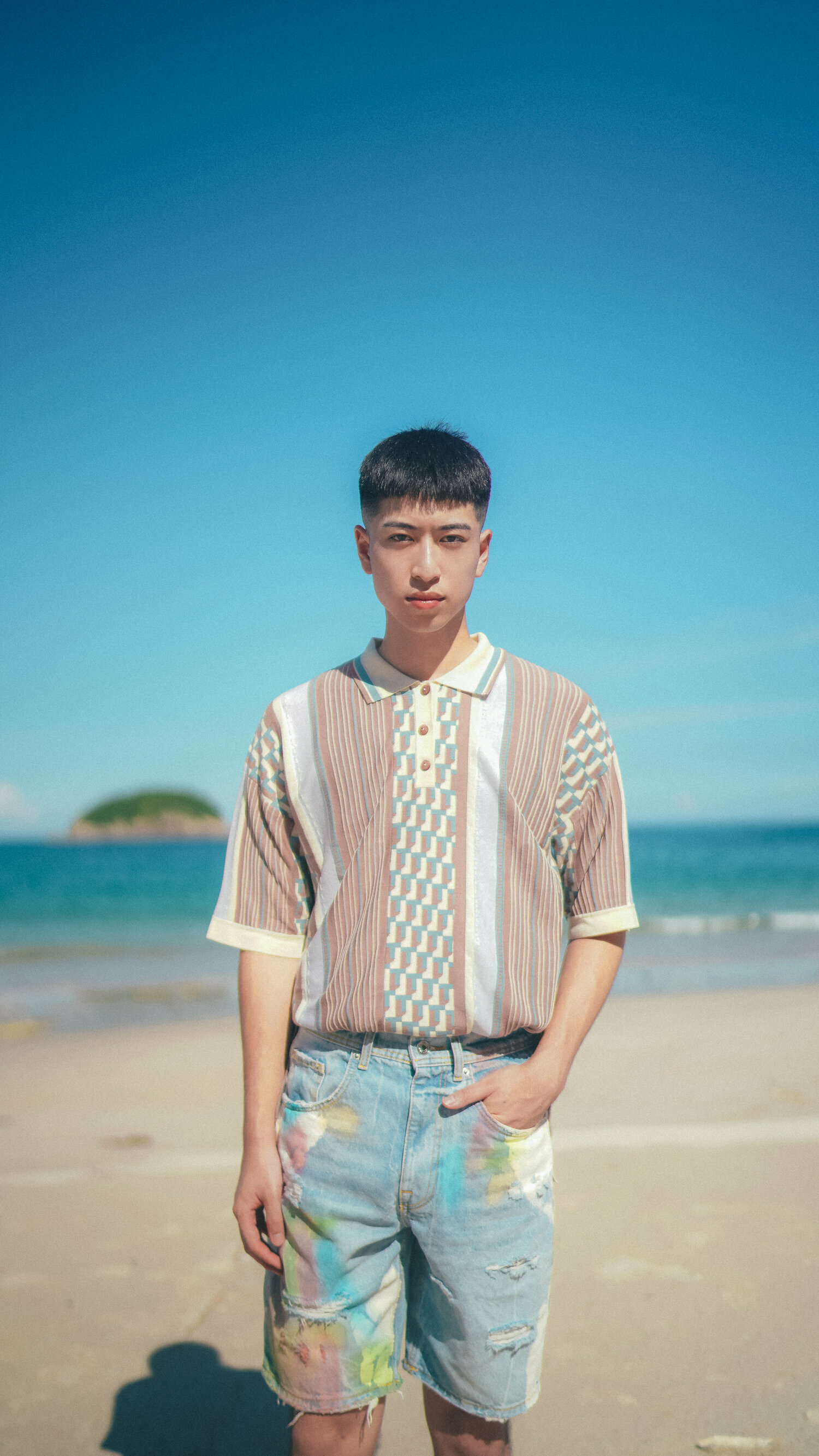 【Just Africa】Unisex 針織Polo衫 - 海洋藍色