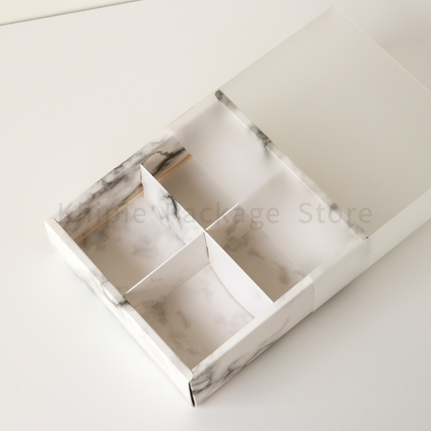 亮面大理石｜4格抽屜盒｜霧面袖套款