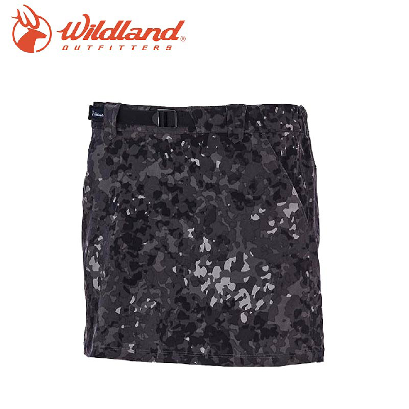 Wildland 荒野 W71353 彈性抗UV功能印花褲裙 女款 (灰) 防曬/彈性/透氣/耐磨/抗紫外線 20W71353