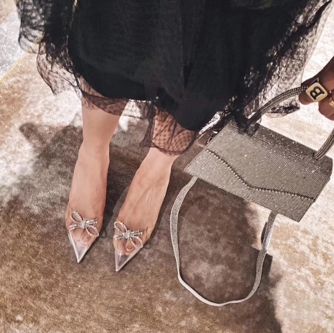 水鑽蝴蝶結 透明水晶跟鞋  (34-39) (多色)