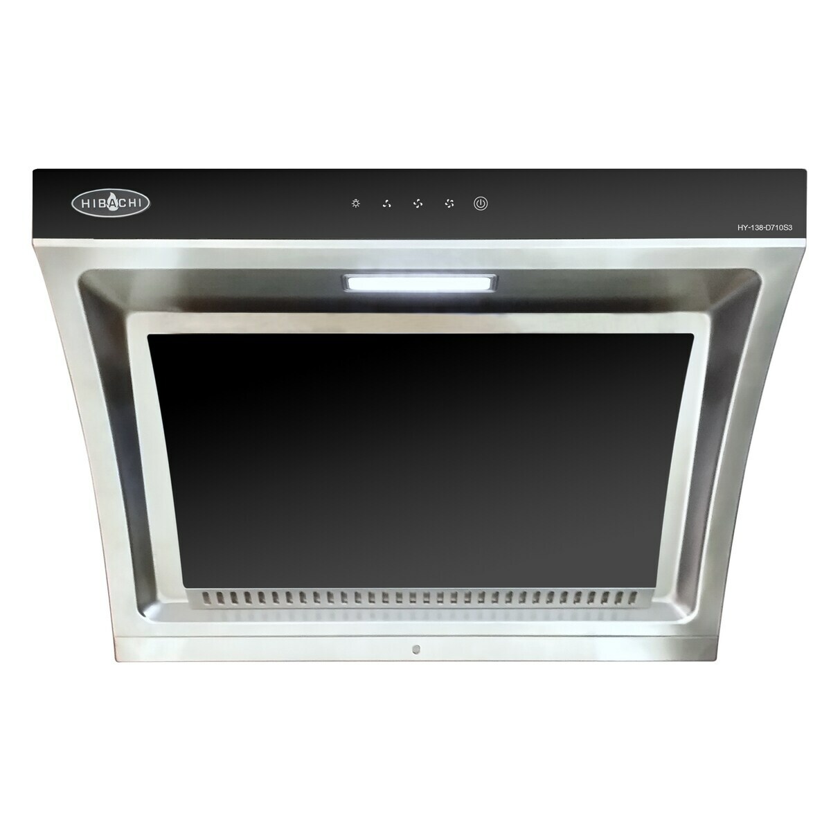 氣霸 Hibachi   HY-138-D710S3‧710mm 特強傾斜式抽油煙機‧不銹鋼‧玻璃面板‧香港行貨,原廠1年保養‧