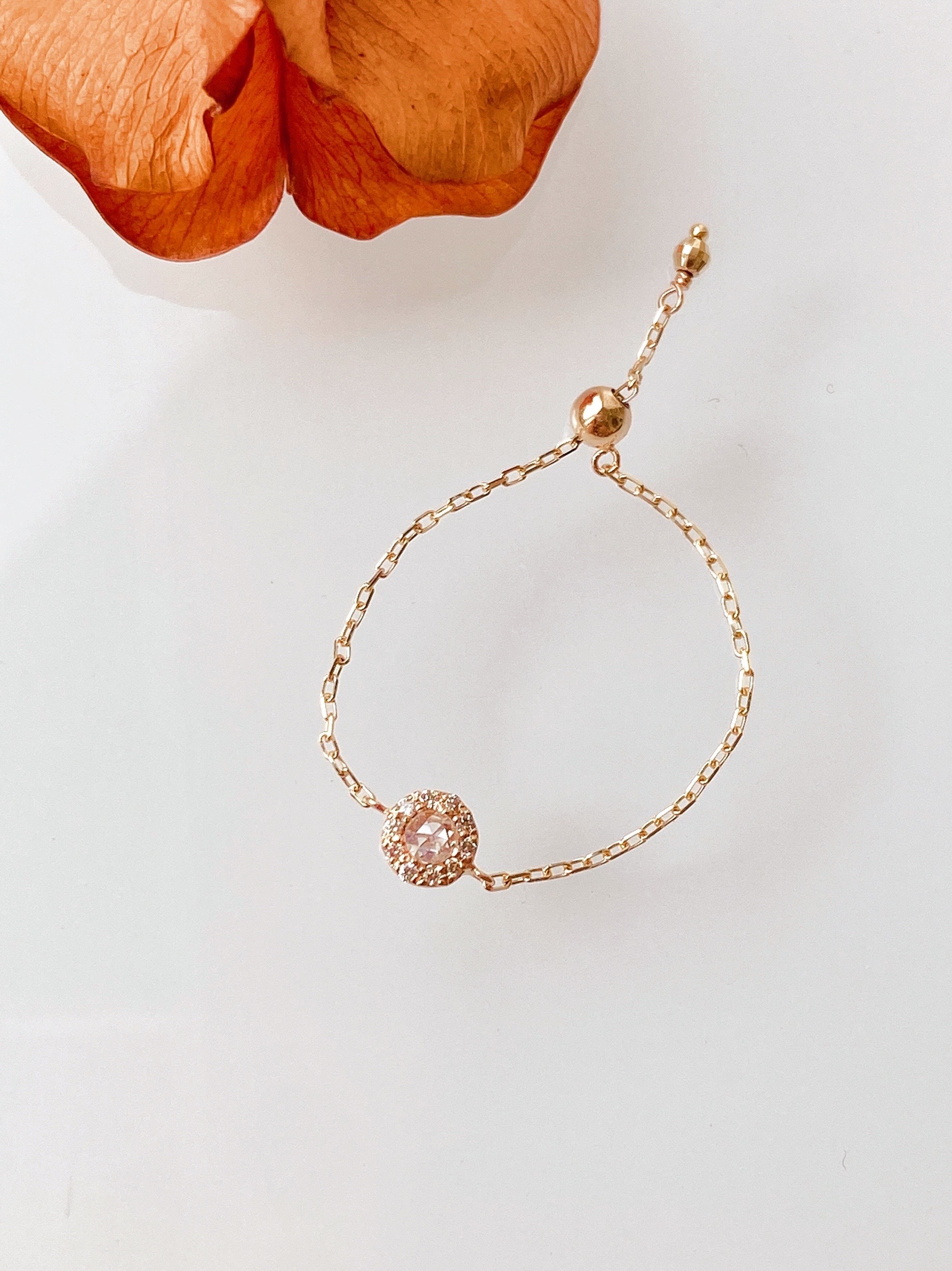 鑽石小花簇鍊戒