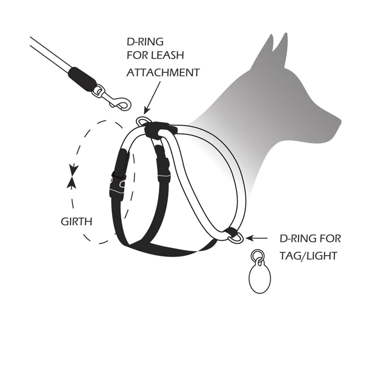 HIGH5DOGS ROPE WALKER HARNESS PINK XS