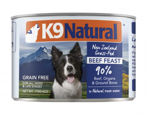 K9 NATURAL 牛肉主食狗罐頭  (170G/370G)
