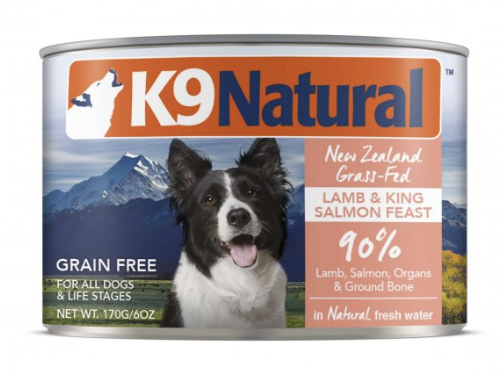 K9 NATURAL 羊肉及三文魚主食狗罐頭 (170G/370G)
