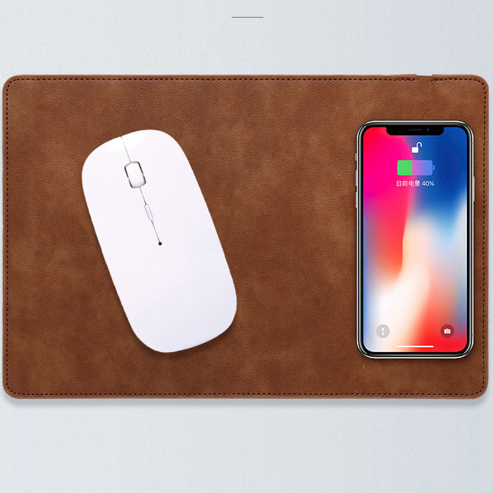 真皮無線滑鼠墊
