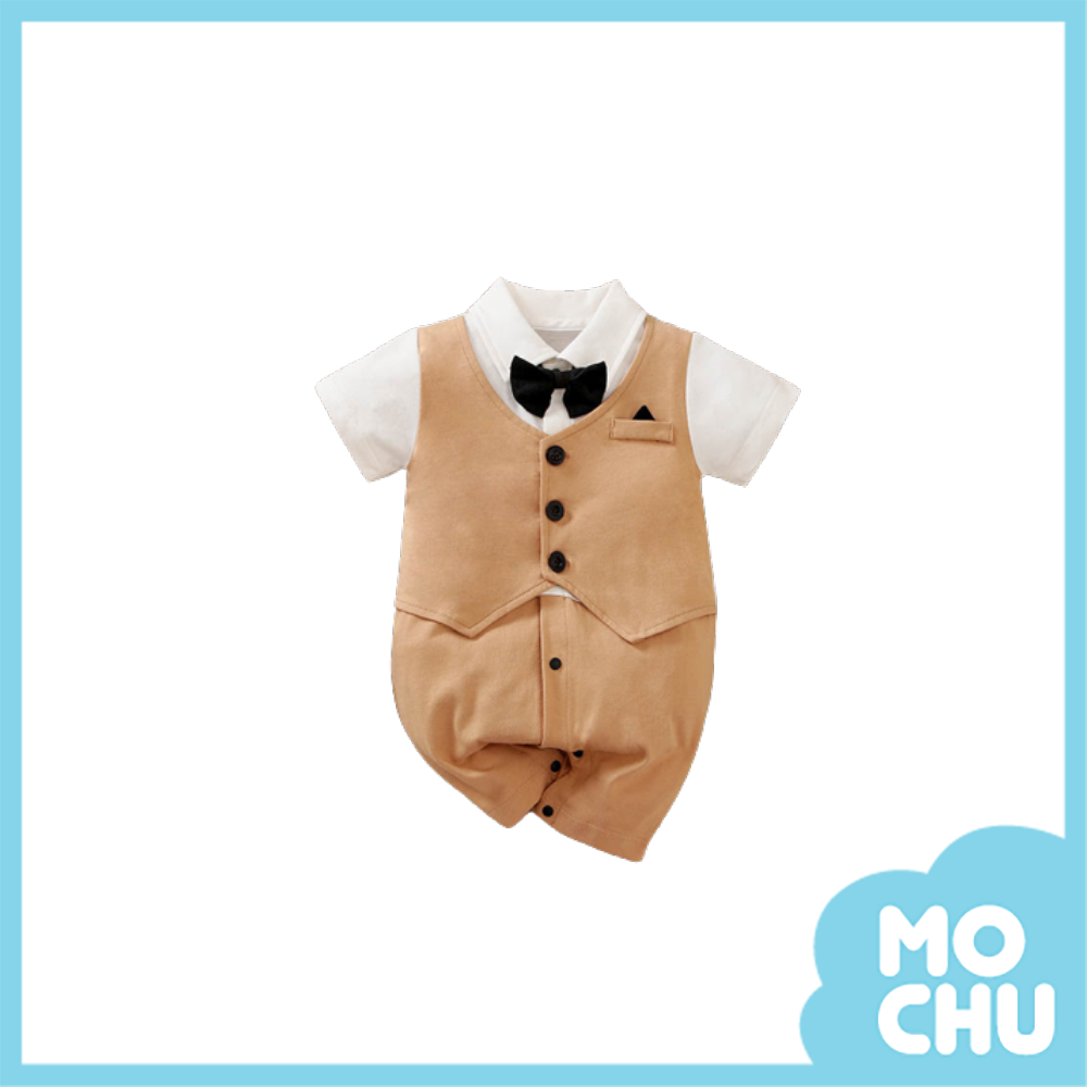 卡其馬甲紳士連身衣