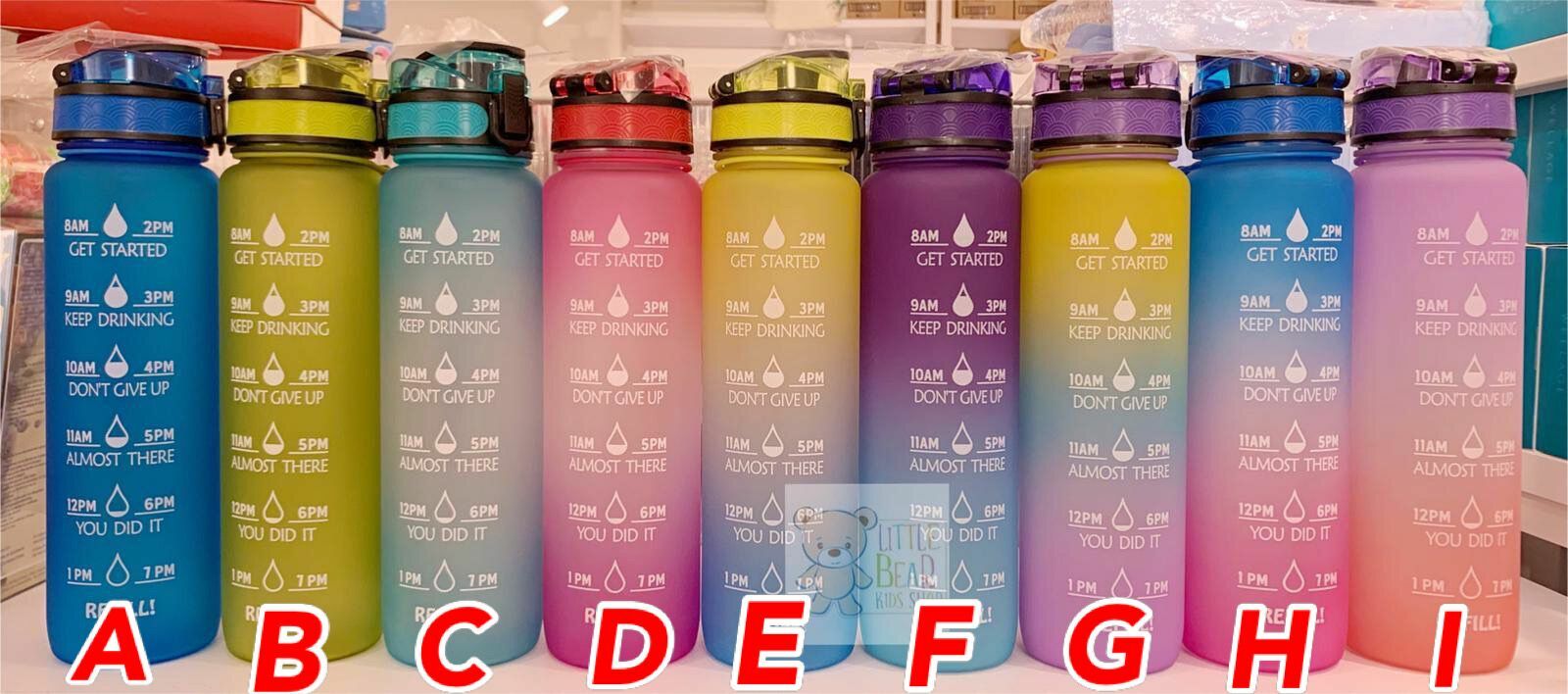 (現貨) 🎉熱賣磨砂漸變彩色提示水樽 1000ml
