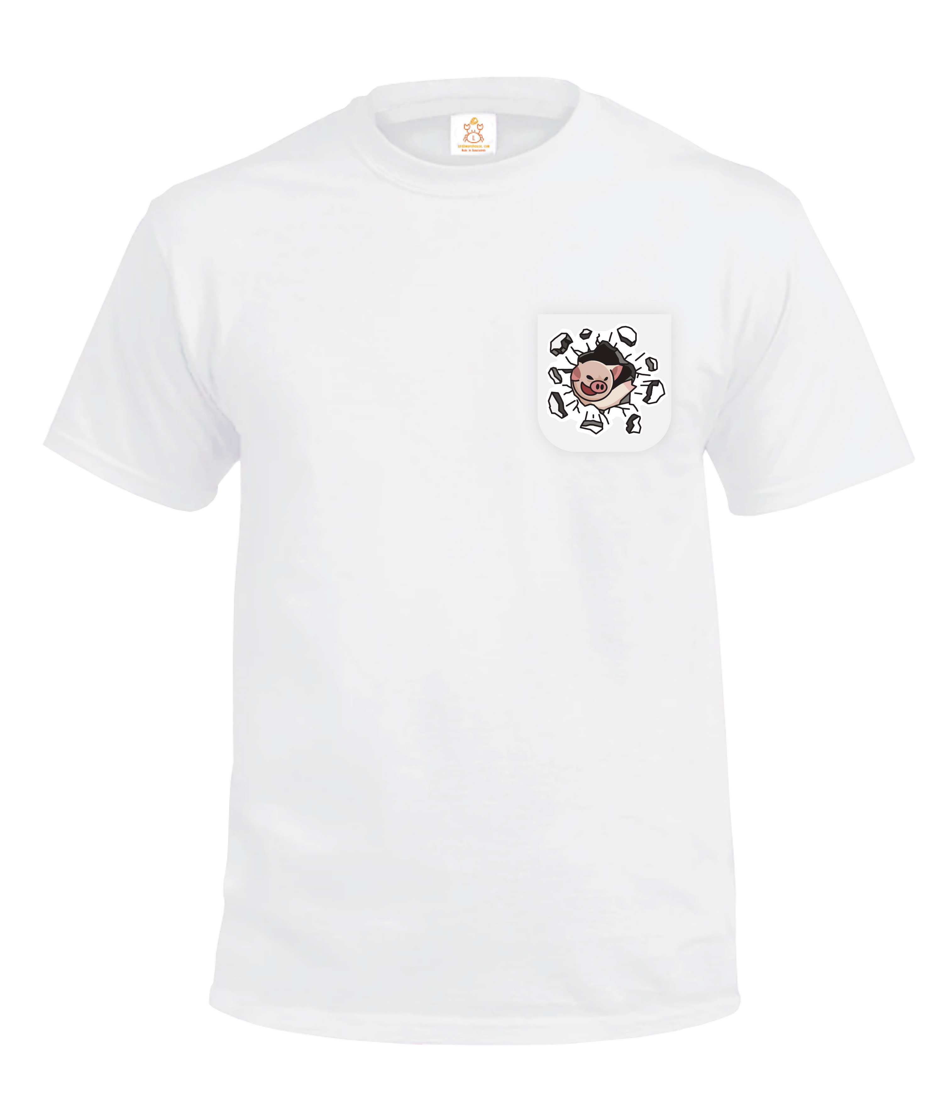 Crab x LIHKG | 動物口袋Tee - 連豬 | 連豬 連牛 連狗 連貓 連鼠 連虎 T-Shirt | 本土衣服品牌