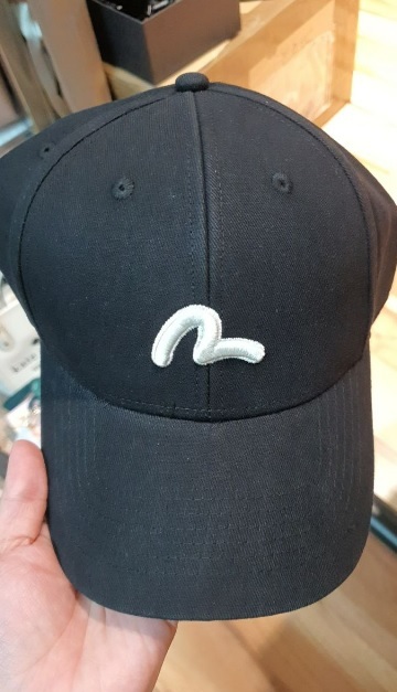 [S] EVISU HILLS EMBROIDERY BALL CAP,BLACK, EU2UAC704-BLACK (SEV53)