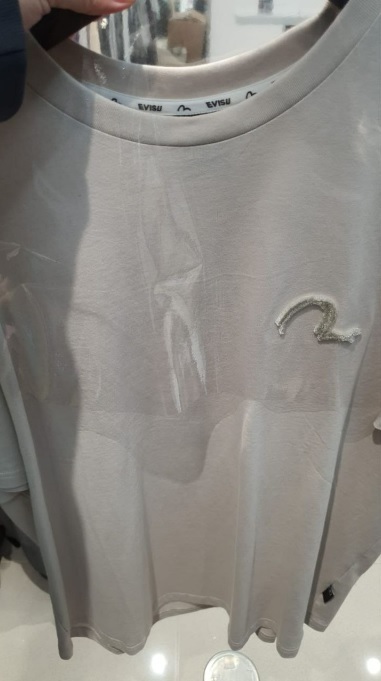 [S] EVISU SMALL LOGO SHORT SLEEVE T-SHIRT, LIGHT GREY, EU1UTS701-LIGHT GREY (SEV56)