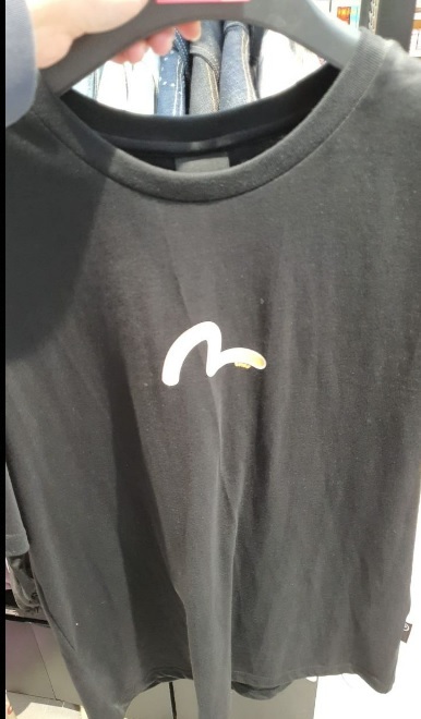 [S] EVISU PLANNING HILLS METAL LOOSE FIT SHORT SLEEVE T-SHIRT, BLACK, EU5UTS907R1-BLACK (SEV57)