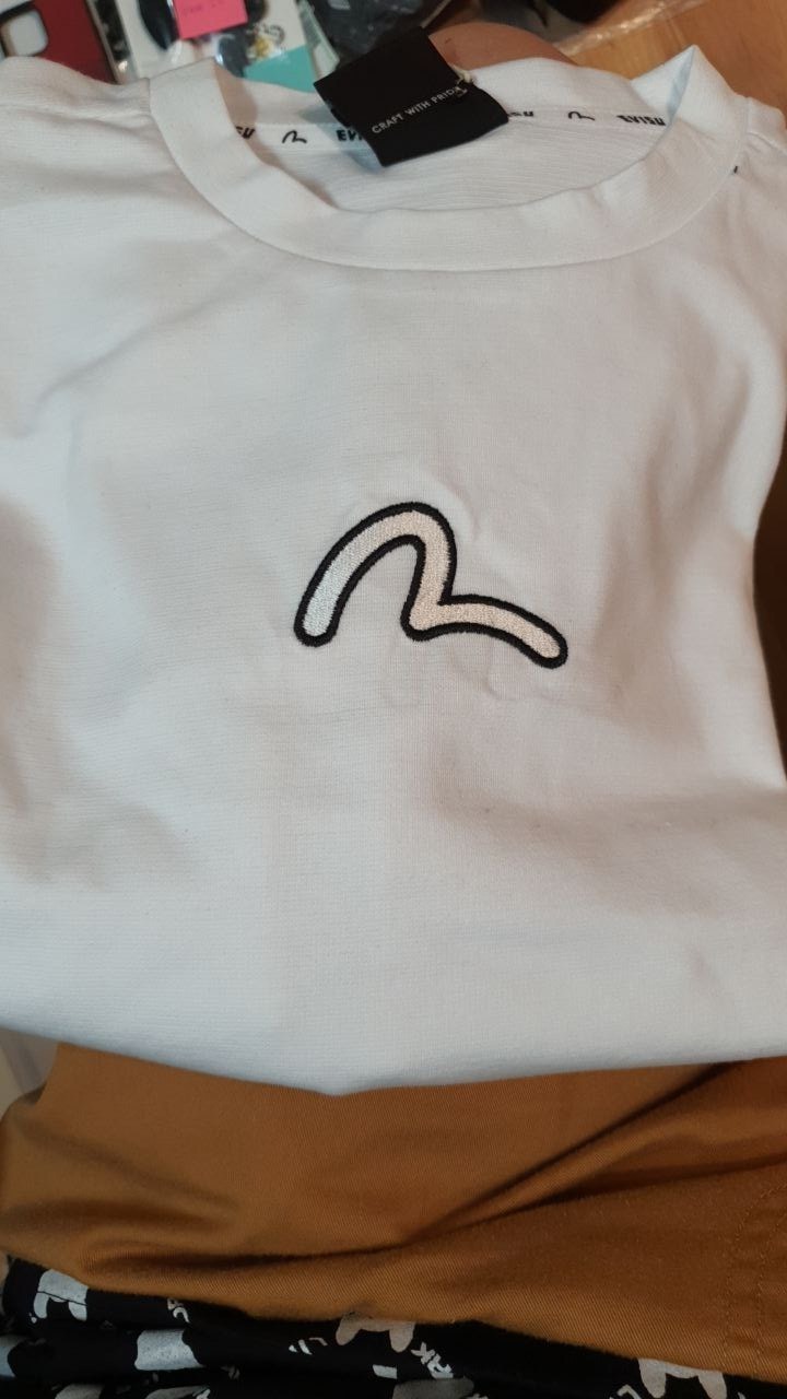 [S] EVISU WAIST ENGLISH HEELS CROP SHORT SLEEVE T-SHIRT, WHITE, EU2FTS952-WHITE (SEV67)