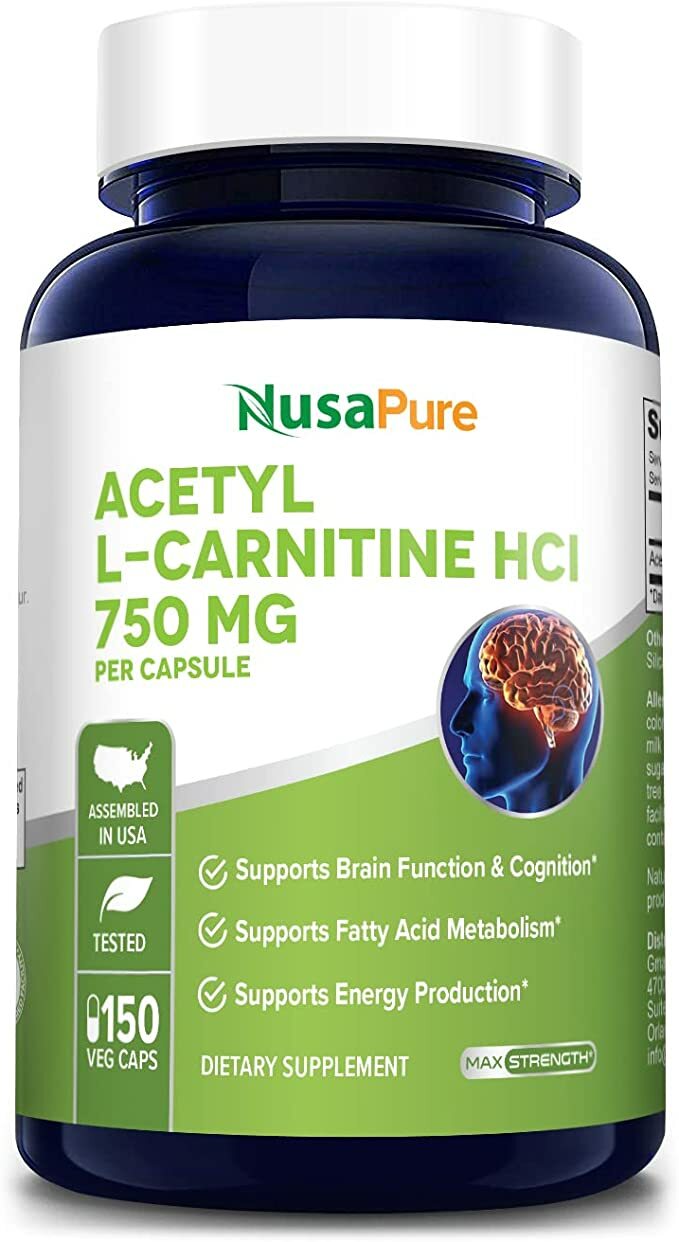 美國NusaPure 乙醯左旋肉鹼Acetyl L-Carnitine (ALC) 750mg