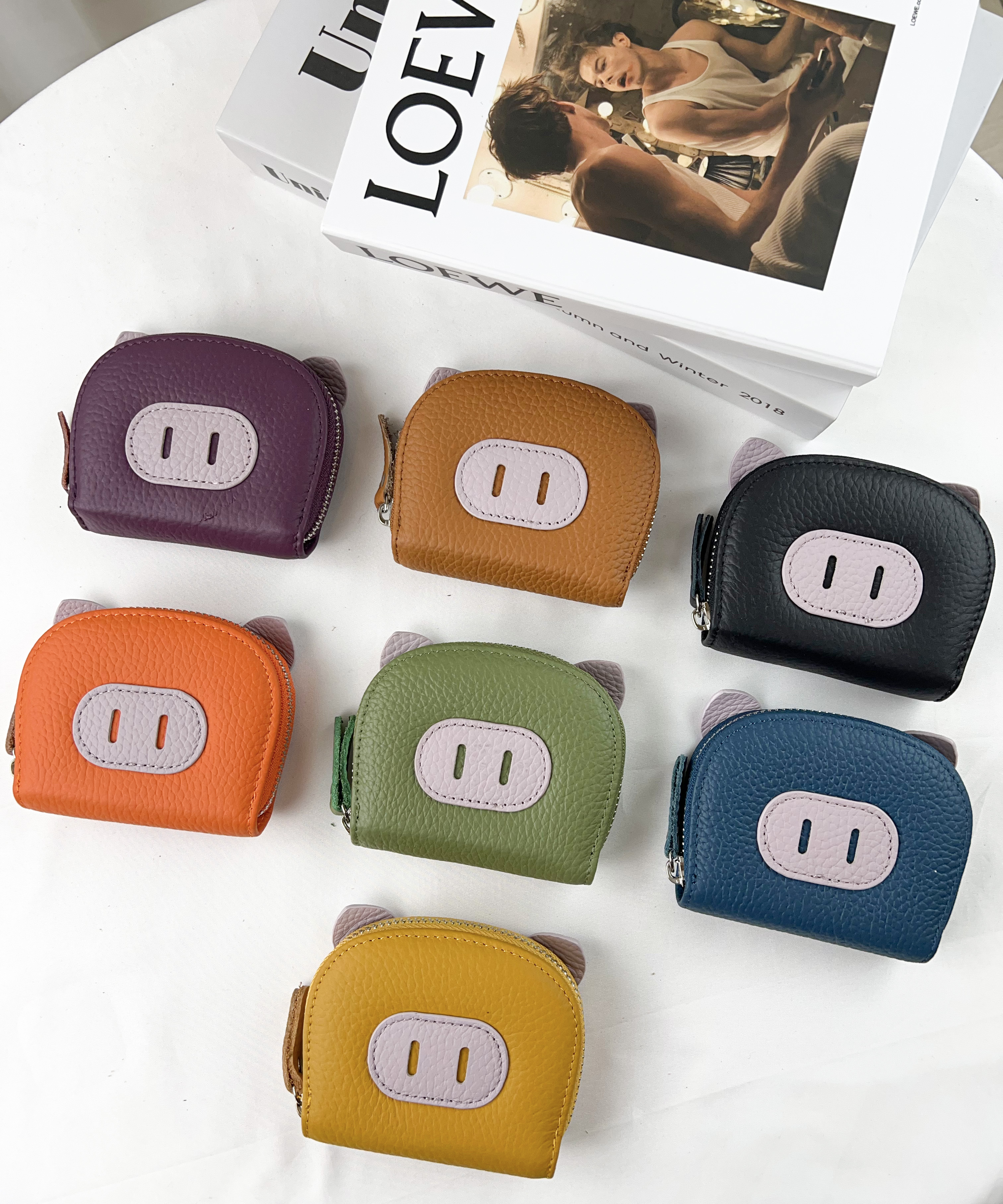 韓國小豬真皮卡夾包 / 零錢包 #Z08