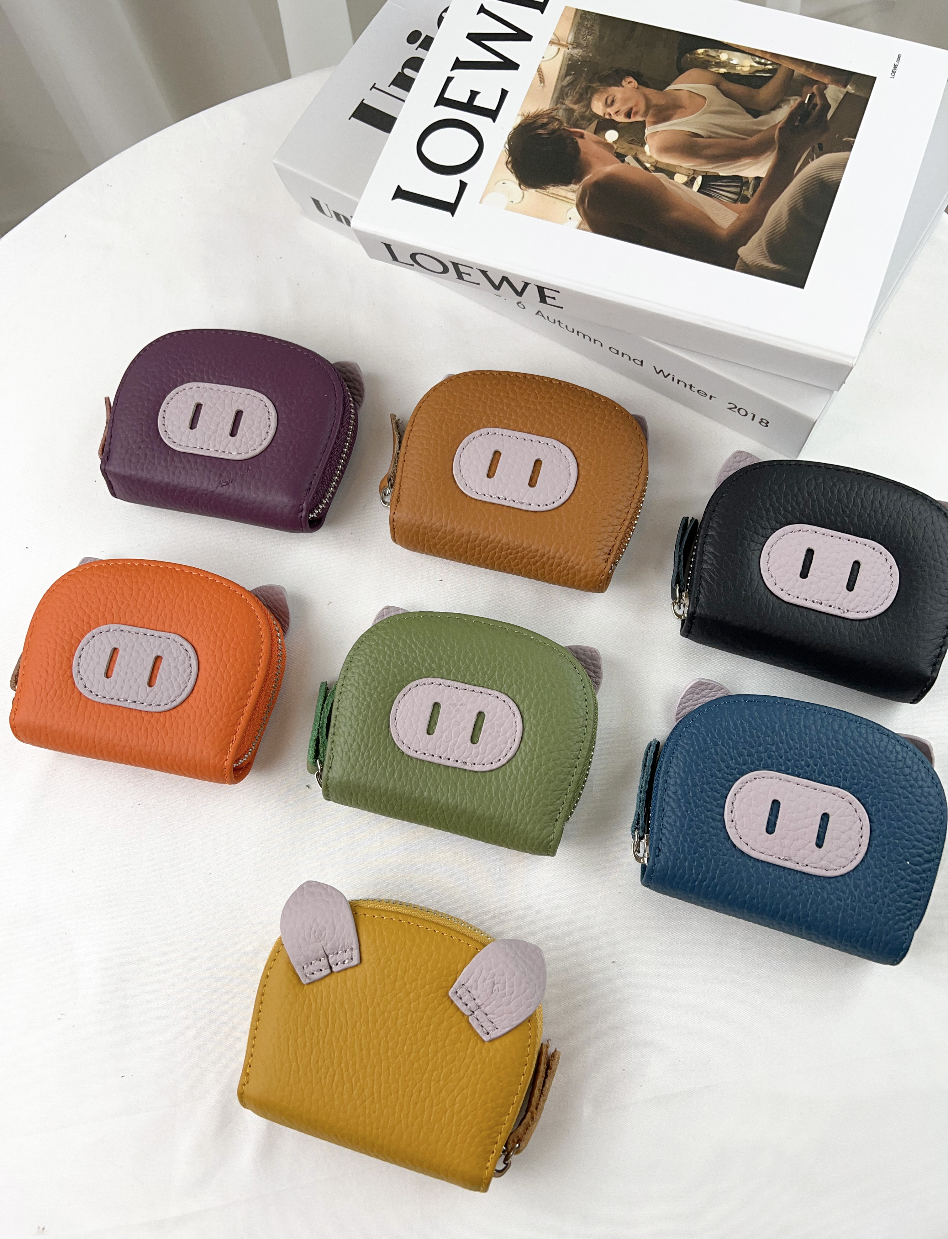 韓國小豬真皮卡夾包 / 零錢包 #Z08