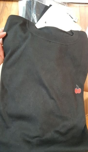 [S] KIRSH DOODLE CHERRY GRAPHIC SHORT SLEEVE T-SHIRT,BLACK, KFKQMCTR522MBKA (SMW32)