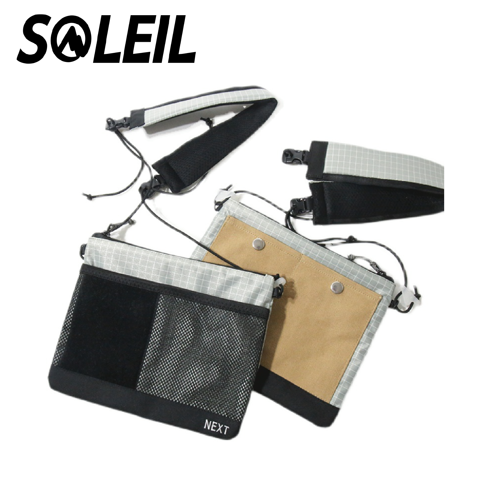 SOLEIL SACOCHE簡約斜背小包 格紋灰 登山/健行/休閒/戶外 70CTV5270