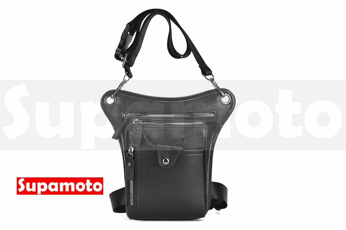 -Supamoto- 復古 騎士 腿包 LB18 腰包 黑色 咖啡色 手機包 牛皮 零件包 腰掛 重機