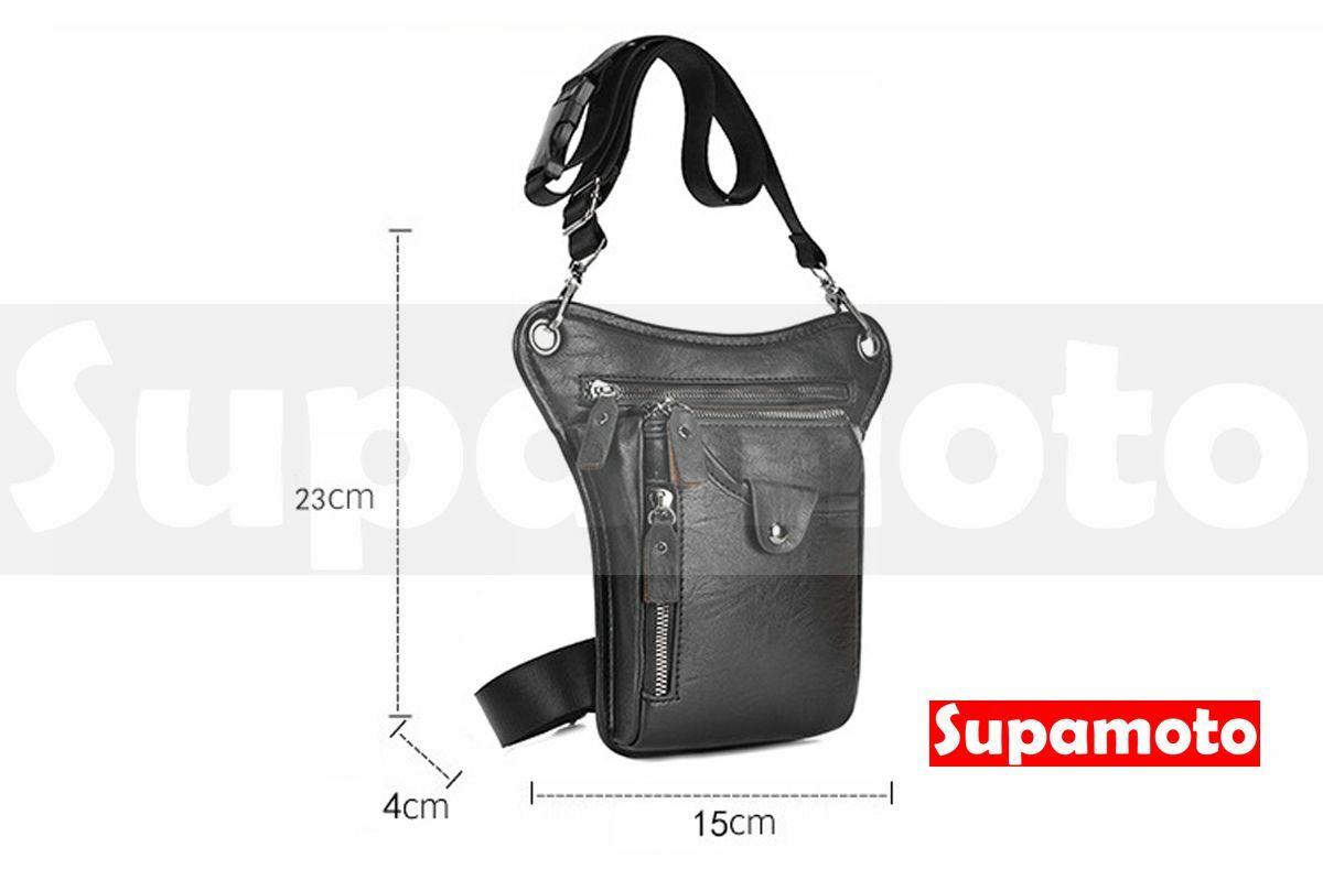 -Supamoto- 復古 騎士 腿包 LB18 腰包 黑色 咖啡色 手機包 牛皮 零件包 腰掛 重機