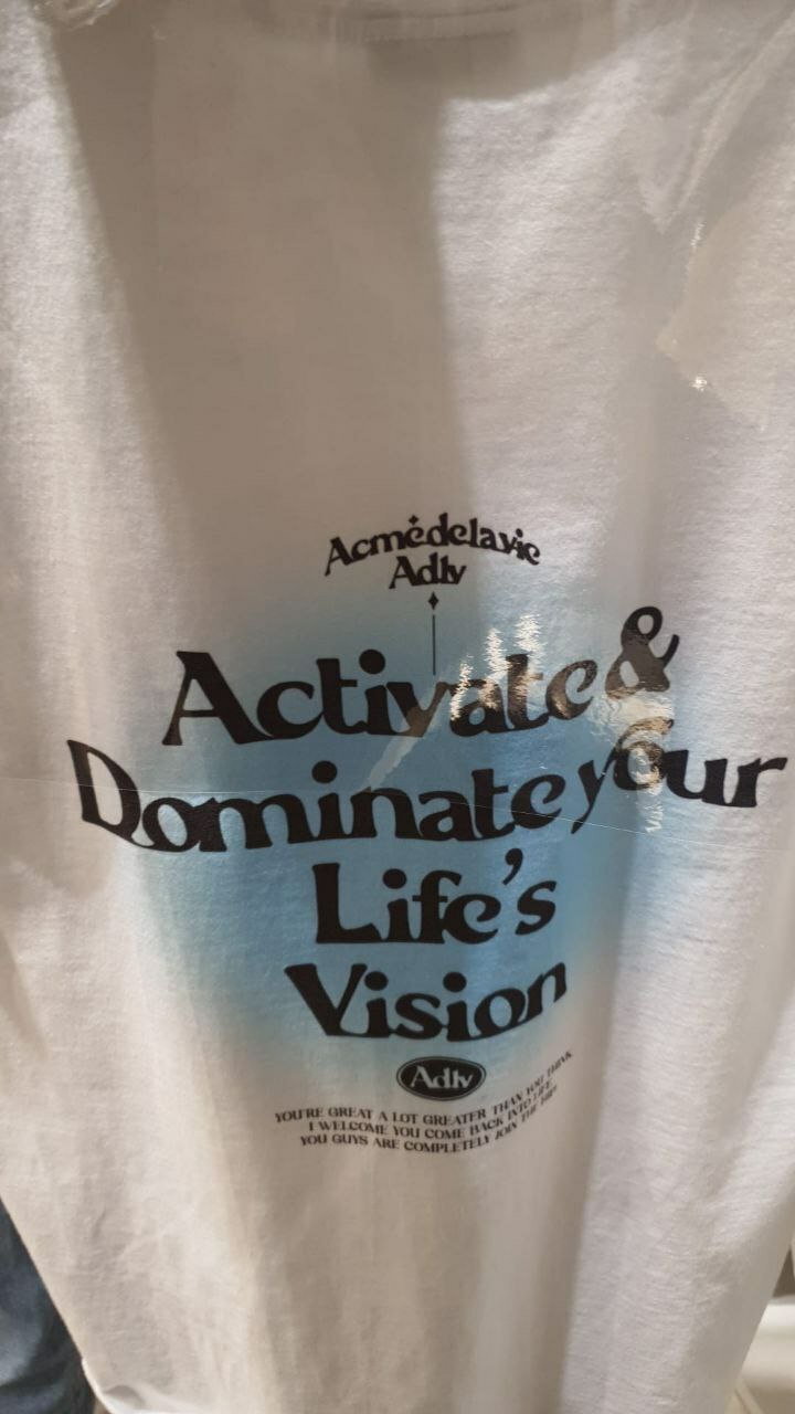 [S] ADLV BACK SPREAD SLOGAN SHORT SLEEVE T-SHIRT, BLUE, ADLV22SS-SSBSPS-BLU (SAV41)