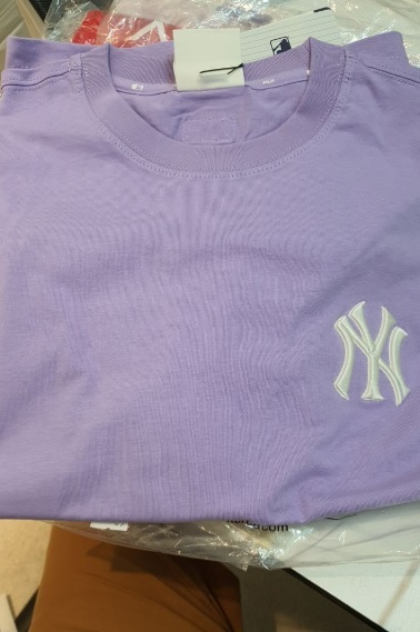 [S] MLB UNISEX MONOGRAM GRADIENT BIG LOGO OVERFIT SHORT SLEEVE T-SHIRT,LAVENDER, 31TSM5131-50V (SMLB114)