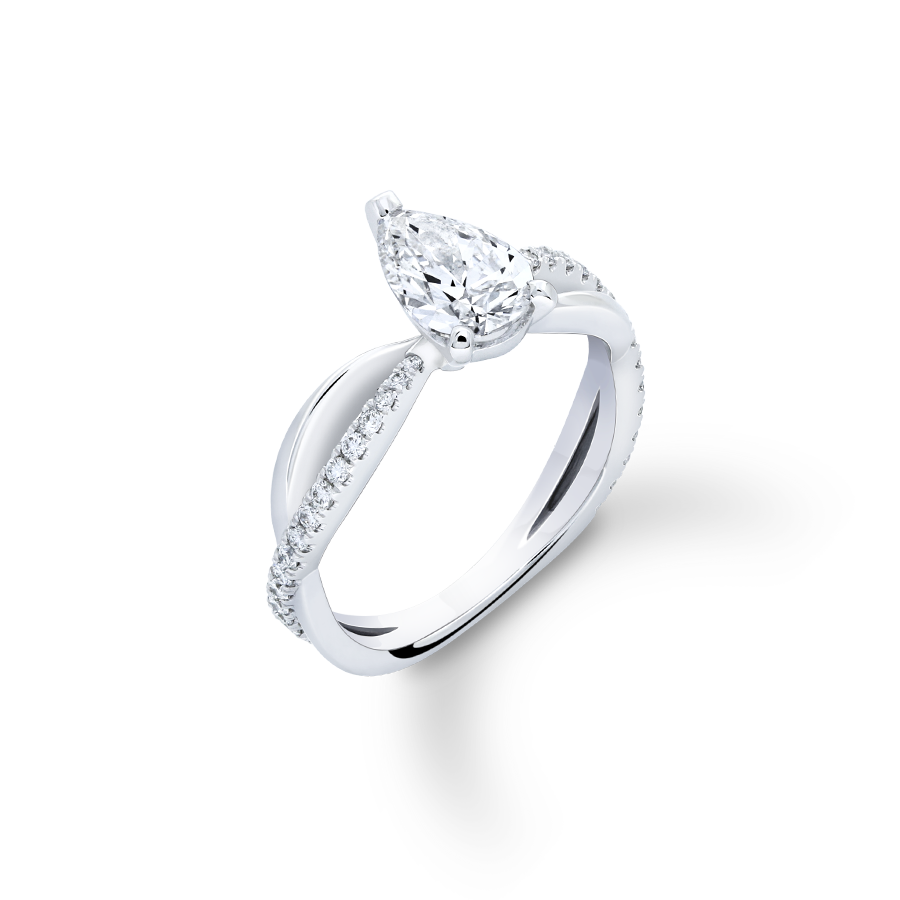 白金水滴形切割白钻吊坠| De Beers CN