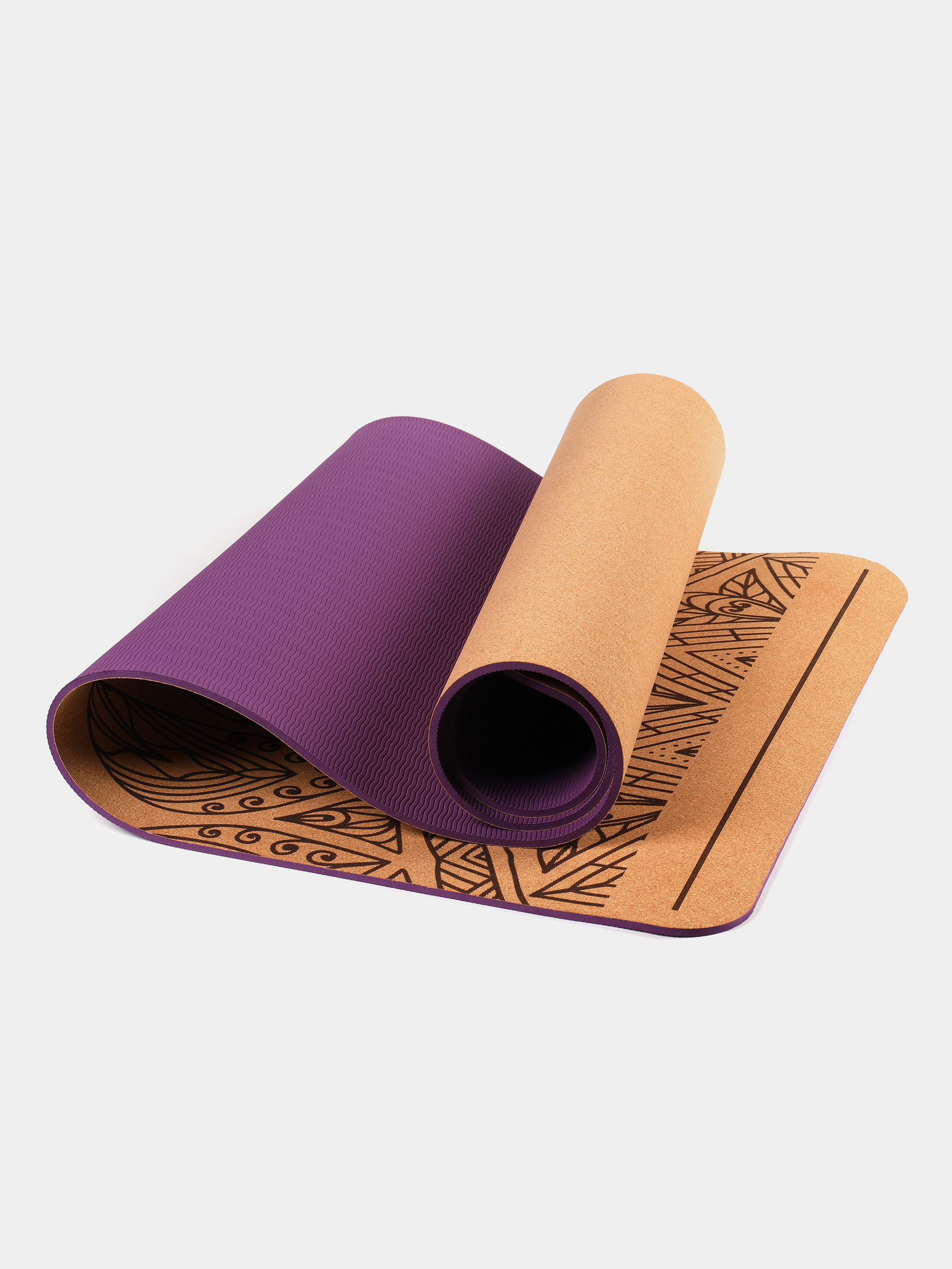 軟木TPE鐳射瑜伽墊-蓮花款