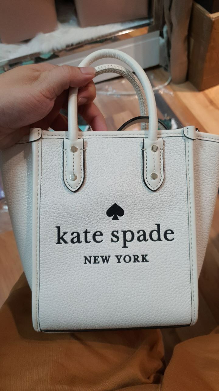 [S] KATE SPADE K7295 MINI TOTE PEBBLED LEATHER,PARCHMENT, 196021079672 (SKS162)