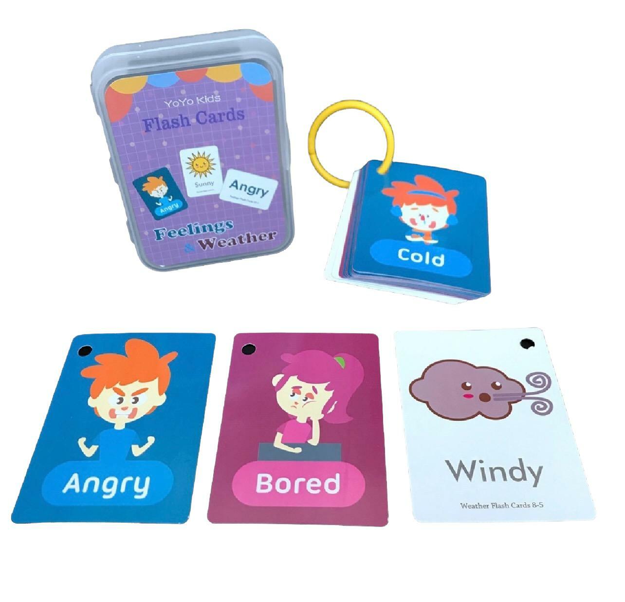 Flash Cards 早教英文單詞認字卡--Feelings & Weather