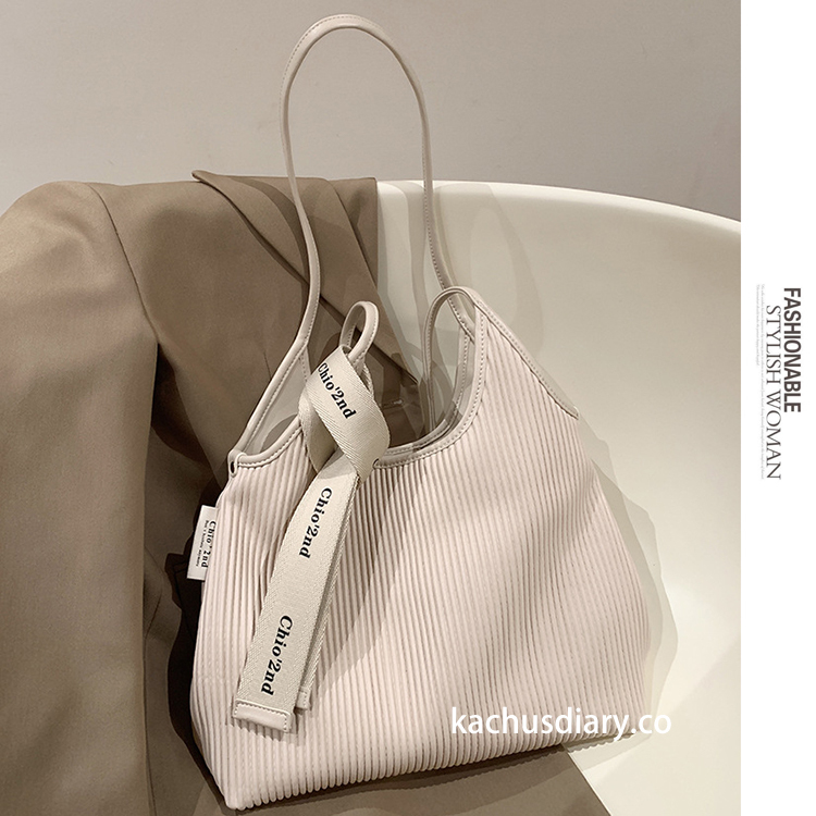 large pleated handbag