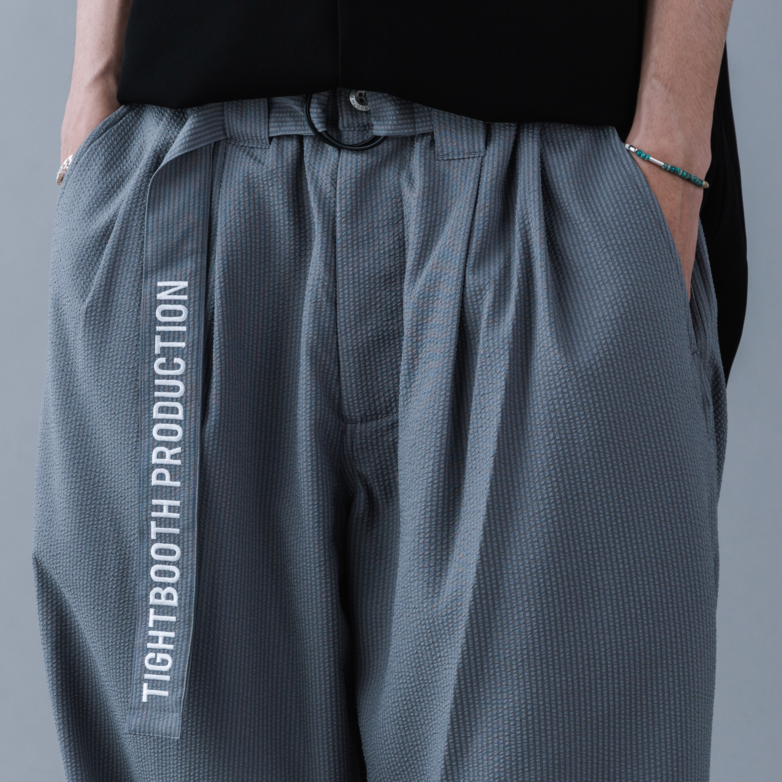 最も信頼できる tightbooth SUCKER STRIPE BAGGY SLACKS bk