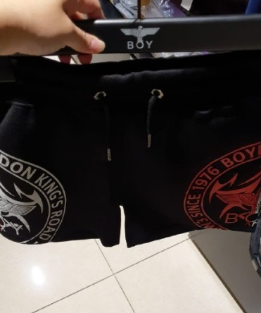 [S] BOYLONDON EAGLE SHORT PANTS,BLACK/RED, B82SP1206F95 (SBB17)