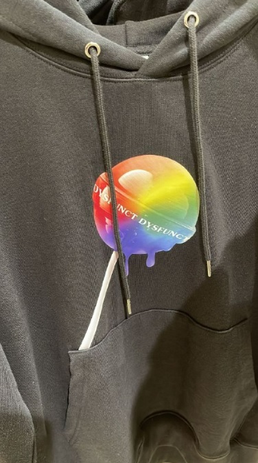 [S] DYSFUNCT TOO SWEET BUT CUTE HOODIE JACKET,BLACK/RAINBOW, H-RAINBOWC B (SDY12)