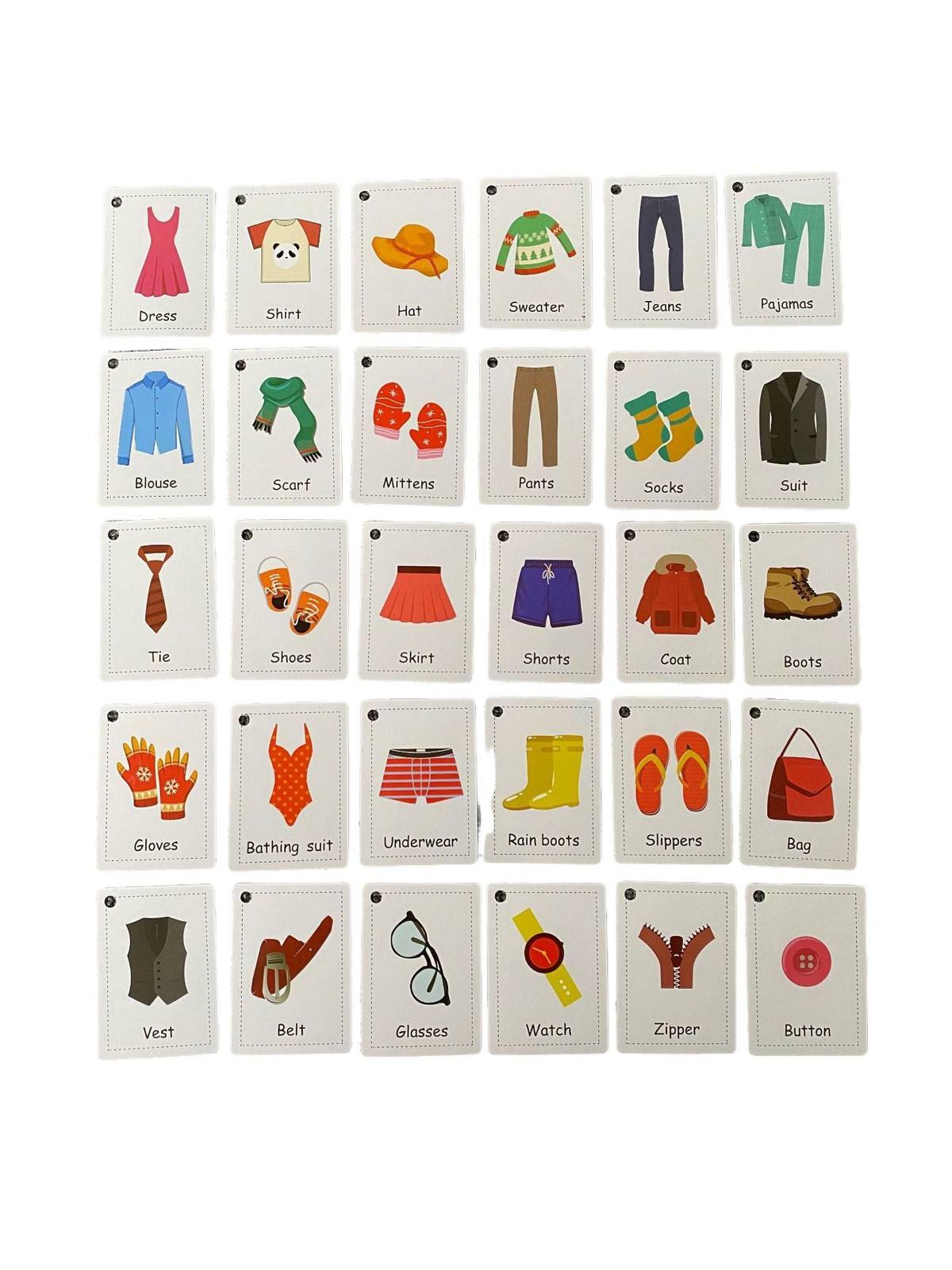 Flash Cards 早教英文單詞認字卡--Clothing
