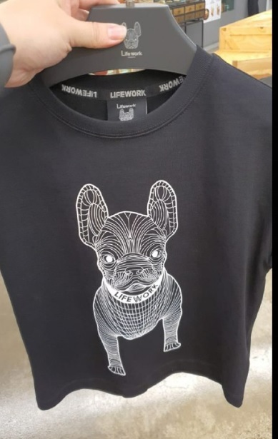 [S] LIFEWORK RADOC BIG LOGO SHORT SLEEVE T-SHIRT,JET BLACK, LW225TS59041 (SLW54)