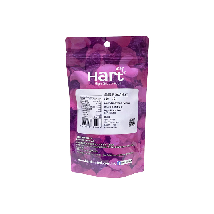哈特 美國原味胡桃仁(碧根果仁) 100g [食用日期︰1/12/2026]