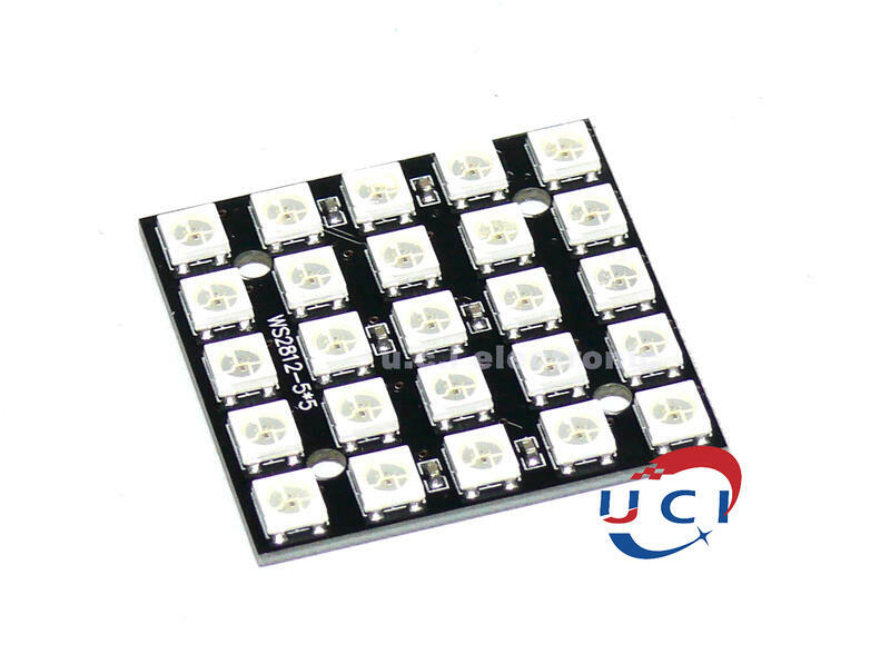 【UCI電子】(16-0-c) WS2812B 5*5位 5050 RGB LED 全彩驅動25位彩燈開發板